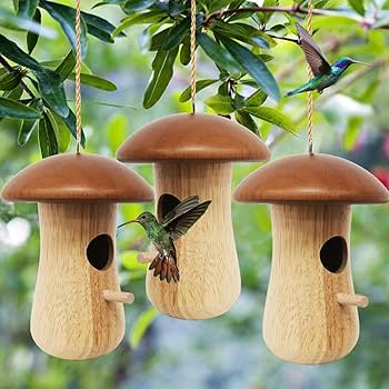 キノコの根付 Amazon.co.jp: chasian 鳥小屋、キノコ鳥小屋、屋外用巣作り、鳥